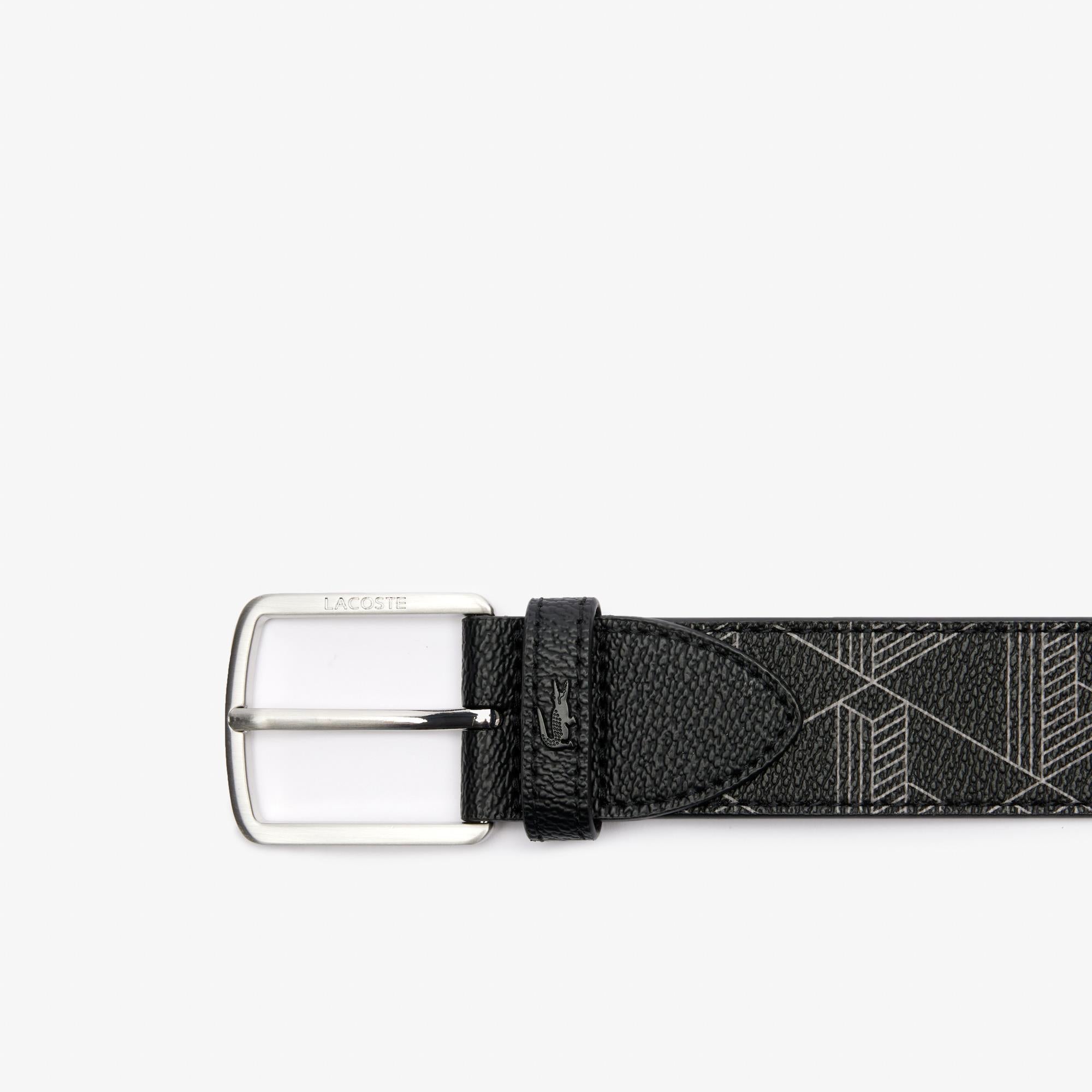 Lacoste Monogram Mens Belt Black/Grey